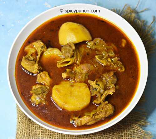 Kochi Pathar Jhol or Khasir Mangshor Jhol - a Bengali Mutton Curry recipe