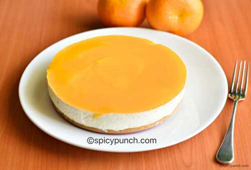 Orange cheesecake recipe with homemade cream cheese and orange jelly