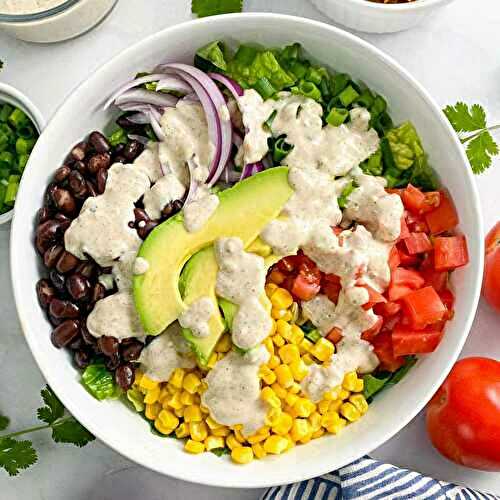 Southwest Salad with Vegan Salsa Ranch Dressing