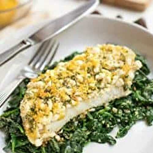 Baked Lemon Dill Cod with Spinach