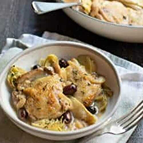 Braised Chicken with Olives and Artichokes