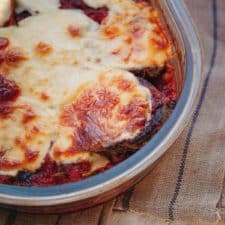 Fried Eggplant Parmesan with Sausage
