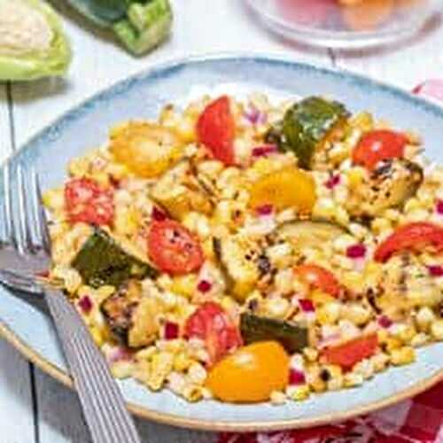 Grilled Corn Salad with Zucchini and Tomato