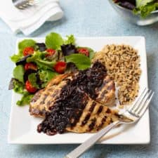Lemon-Mustard Grilled Chicken with Caramelized Red Onions