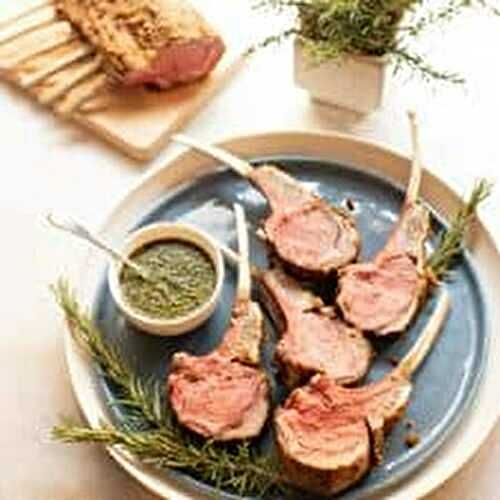 Mustard Crusted Rack of Lamb with Mint Sauce