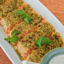 Parmesan Breaded Salmon Recipe with Herb Mayo
