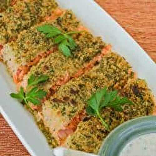 Parmesan Breaded Salmon Recipe with Herb Mayo