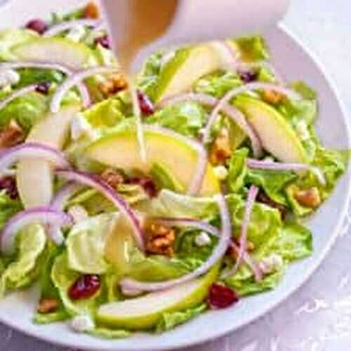 Pear and Goat Cheese Salad with Walnut Vinaigrette