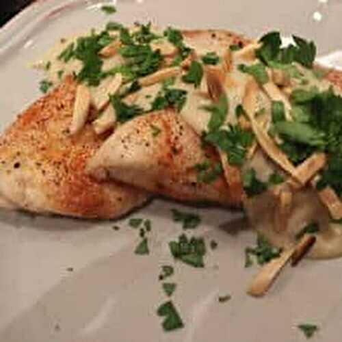 Roasted Chicken Breasts with a Healthy Garlic "Cream" Sauce Recipe