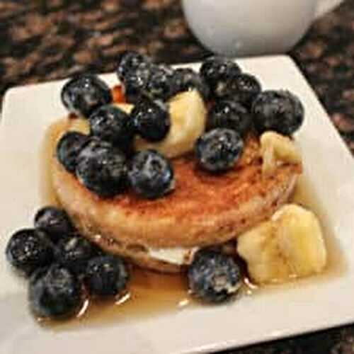 Stuffed English Muffin French Toast with Fresh Fruit