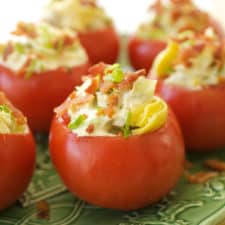 Tomatoes Stuffed with Artichoke Hearts, Onions and Bacon