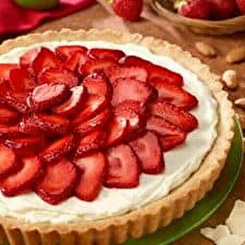 White Chocolate and Lime Tart with Strawberries