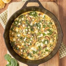 Healthy Vegetable Frittata with Spinach and Mushrooms