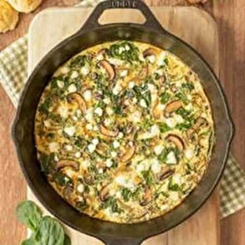 Healthy Vegetable Frittata with Spinach and Mushrooms 
