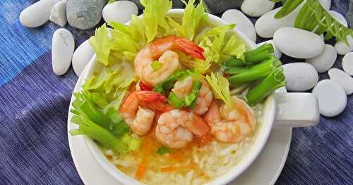 Lemon Garlic Shrimp Rice Porridge