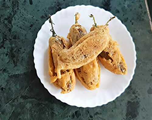 Bharli Mirchi Fry | Stuffed Green Chilli Fry