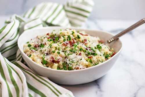 Cauliflower Rice with Bacon and Peas