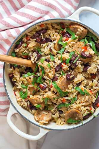 One Pot Red Beans and Rice With Sausage