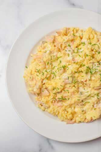 Soft Scrambled Eggs with Salmon and Cream Cheese