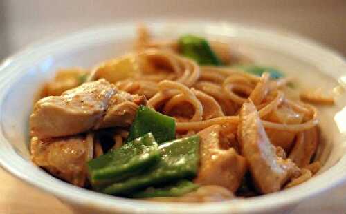 Chicken Pasta with Peanut Butter Sauce Recipe – Awesome Cuisine