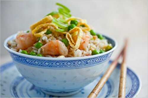 Fried Rice with Shrimp and Peas Recipe – Awesome Cuisine