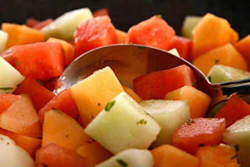 கிரினி பழம் சாலட் - Cantaloupe (Musk Melon) Salad Recipe in Tamil