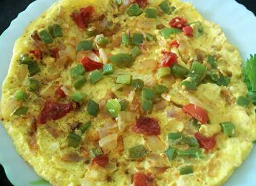 Omelette with Onion, Capsicum and Spinach Recipe – Awesome Cuisine