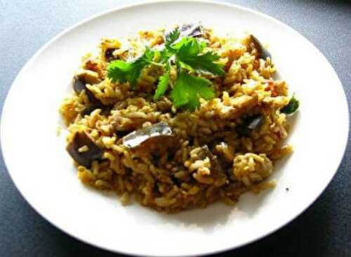 South Indian Brinjal Rice Recipe – Awesome Cuisine