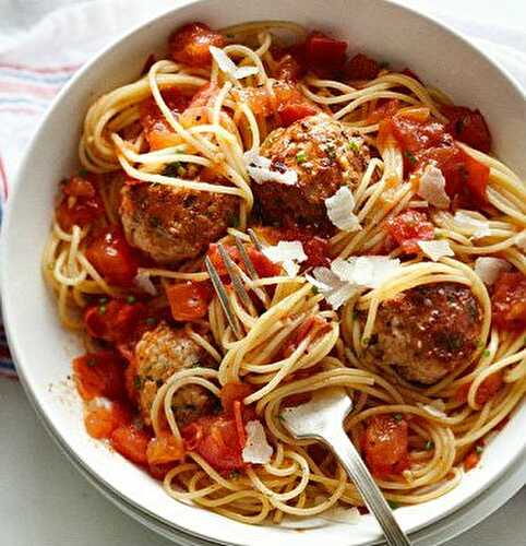 Spaghetti with Chicken Meatballs Recipe – Awesome Cuisine