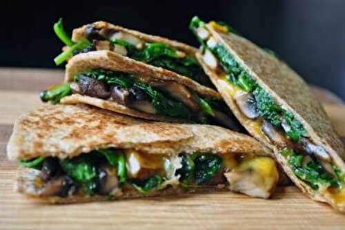 Spinach and Mushroom Quesadillas Recipe – Awesome Cuisine