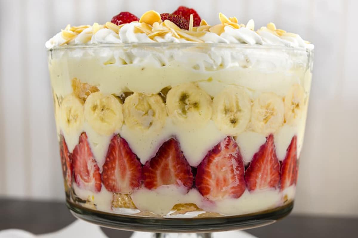Strawberry Banana Cream Trifle