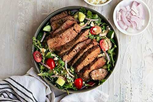 Spice crusted Steak with Cucumber Salad