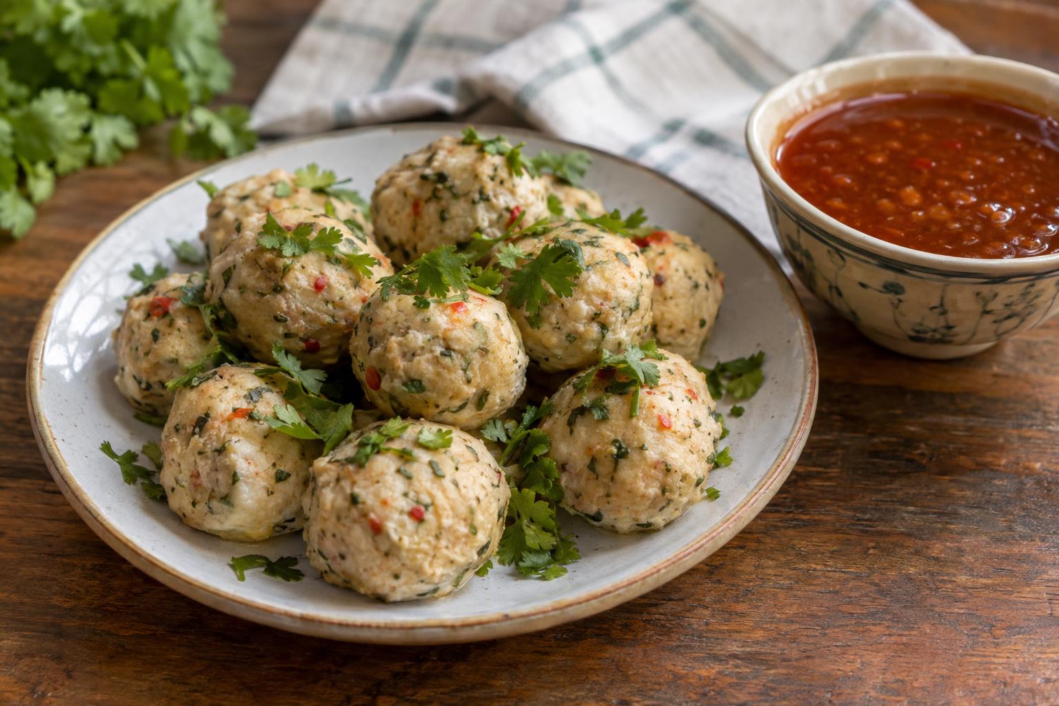 Spicy Fish Balls with Sweet and Sour Sauce