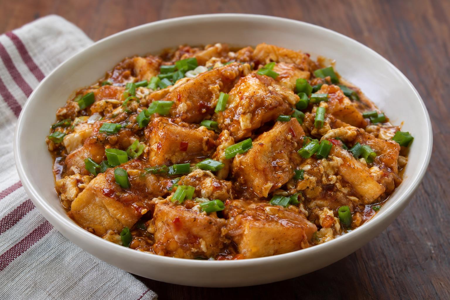 Fried Tofu in Chili Garlic Sauce
