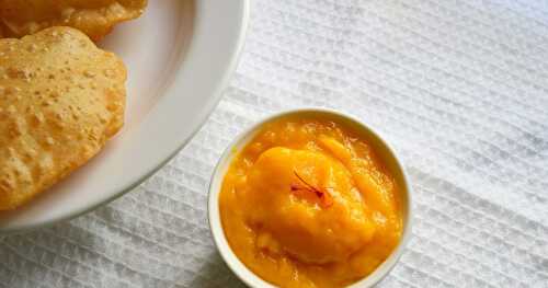 Aamras | Sweetened Mango Puree | Side Dish for Poori