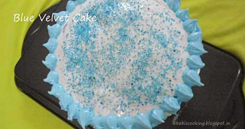 Blue Velvet Cake with Whipped Cream Frosting