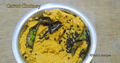 Carrot Chutney / Dip  | Side Dish for Idli / Dosa | No coconut chutney recipe