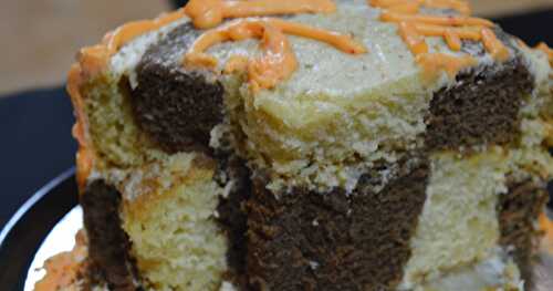 Checkerboard Cake Without any Fancy Pan | Sweet  to share a Happy News | Celebration Cake