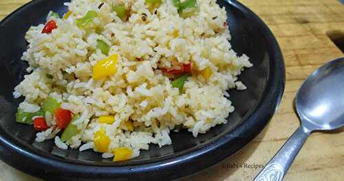 Colourful Capsicum Rice | Left Over Rice Recipe | Lunch Box Ideas