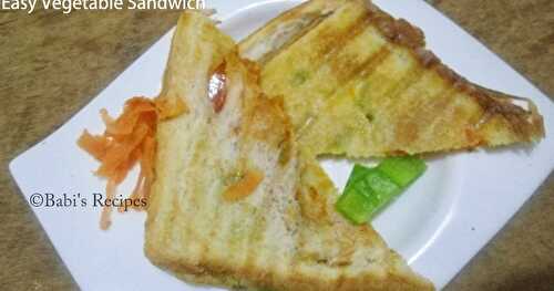 Grilled Vegetable Sandwich | Easy Sandwich Recipe | Easy Lunch Box Idea