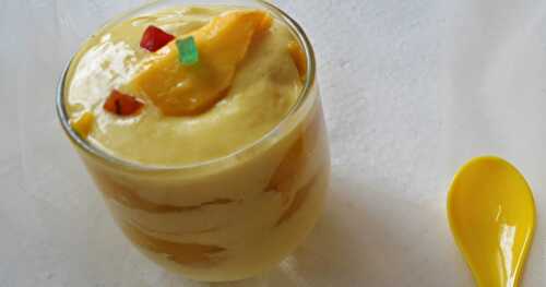 Low Fat Mango Fool | Eggless Mango dessert