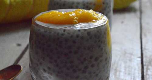 Mango chia seeds pudding | Vegan pudding  | Mango recipe