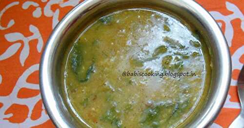 Masoor  Dal in Spinach  |  Protein packed recipe | Gravy for Rice