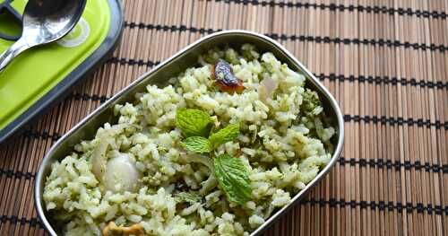 Mint-Coriander Rice | Easy Lunch Box Ideas