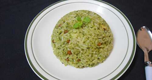 Mint Rice | Easy Lunch Box Ideas | Step by Step Pictures