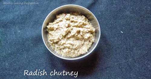Radish Chutney/ Dip  |  Side Dish for Idli / Dosa