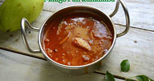Raw mango puli kuzhambu | Mango in tamarind sauce