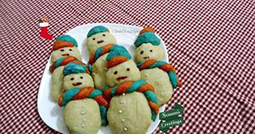 Snowman Cookies-eggless  | Christmas Bakes