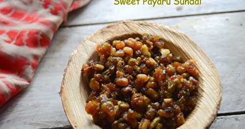 Sweet Payaru Sundal | Sweet Mung Beans Sundal 