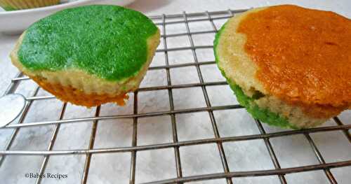 Tricolour Cupcakes- Eggless and Microwaved | Independence Day special